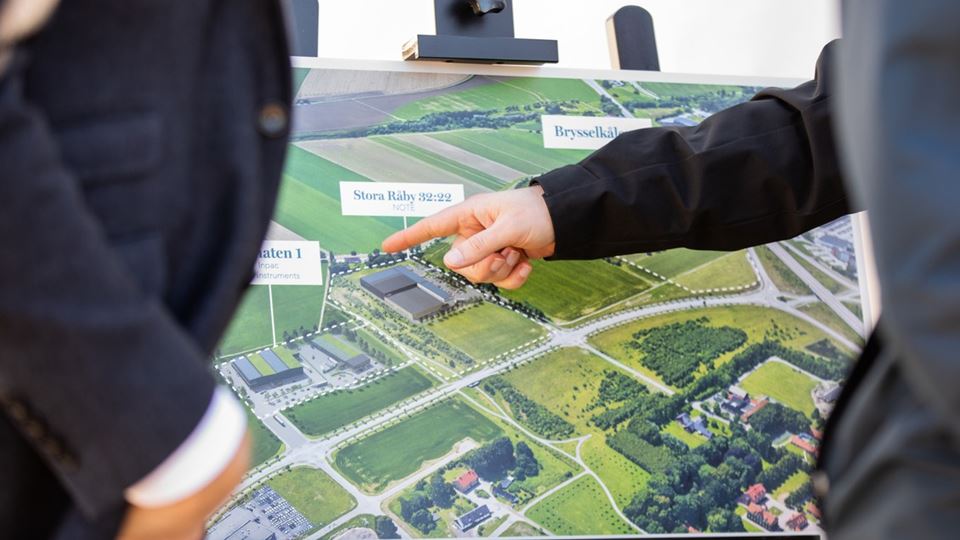 Picture of board with map of the Hasslanda area
