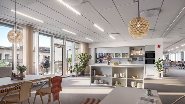 Concept image of the office landscape in Origo.