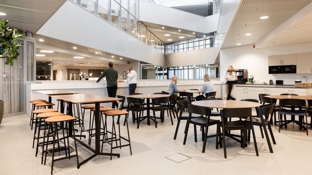 Gemensamt Pentry och otrolig utsikt i lokalerna