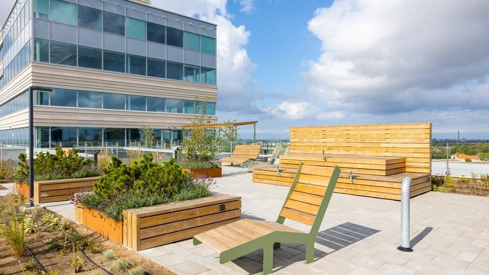 Exteriör visualisering av kontorsfastigheten Vista i Hyllie