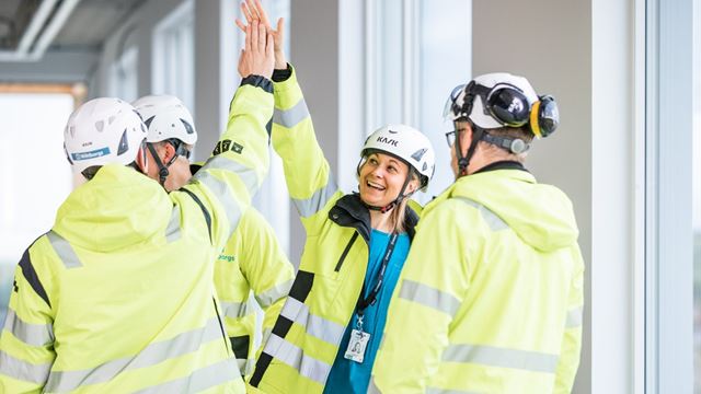 Glada medarbetare på Wihlborgs som arbetar med projekt och utveckling