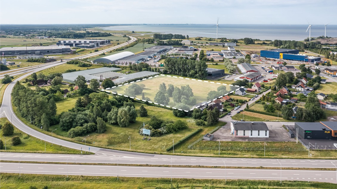 Bild över område för ny fastighet 