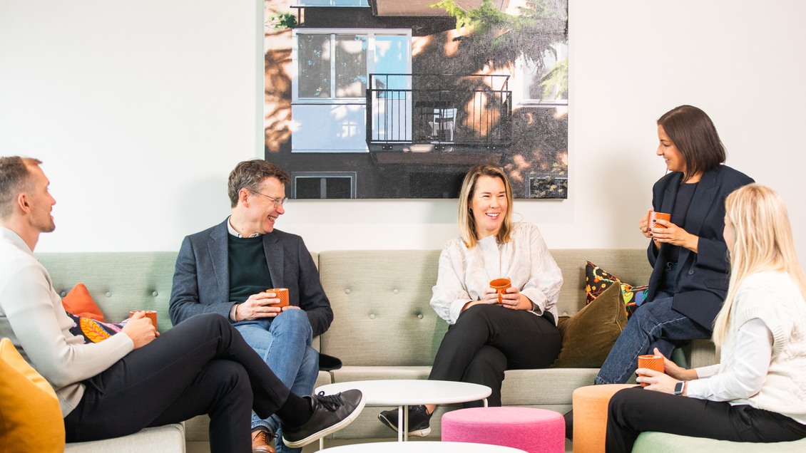 tre kollegor på Wihlborgs kontor i Helsingborg