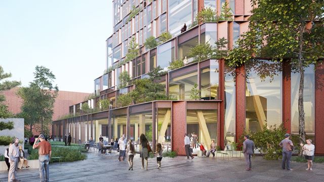 Illustration av passagen vid Smörkajen, ett av våra planerade hus i Nyhamnen