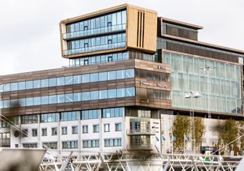 Kontor på Helsingborg C med vy över sundet