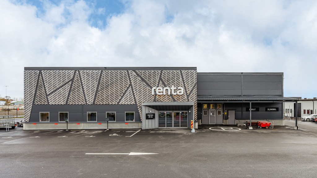 Visar baksidan av fastigheten 