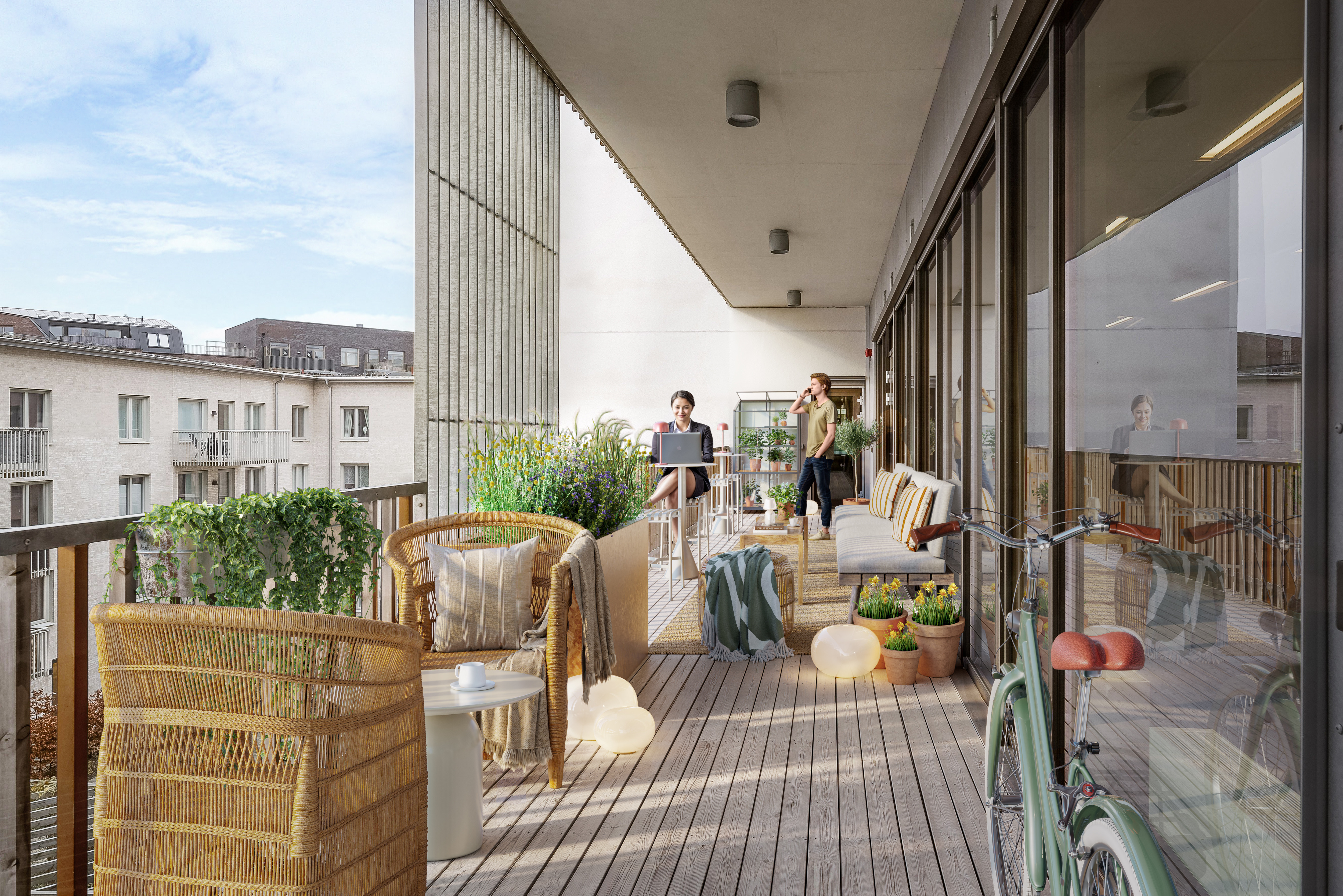 The Origo office building features a bicycle garage on the ground floor.