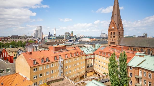 Drönarbild av fastigheten Von Conow i Malmö