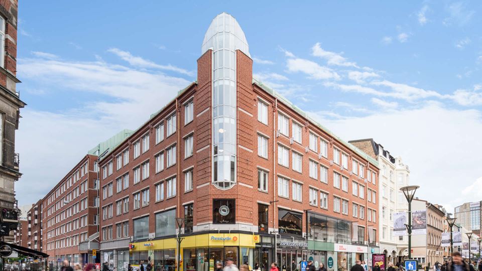 Fastigheten Elefanten 40 på gågatan i centrala Malmö