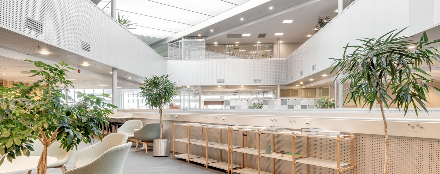 Ljusa, härliga miljöer inne i Cube.